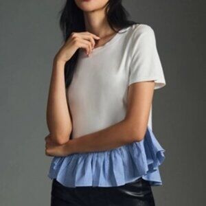 Maeve by Anthropologie Ruffle Hem Top